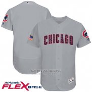 Camiseta Beisbol Hombre Chicago Cubs 2017 Estrellas y Rayas Cubs Gris Flex Base