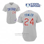 Camiseta Beisbol Hombre Chicago Cubs 24 Dexter Fowler Gris Cool Base