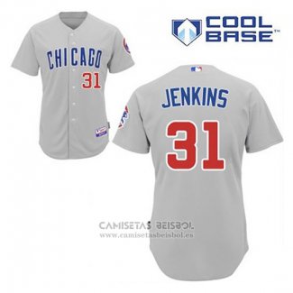 Camiseta Beisbol Hombre Chicago Cubs 31 Fergie Jenkins Gris Cool Base