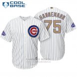 Camiseta Beisbol Hombre Chicago Cubs 75 Jacob Hannemann Blanco Oro Cool Base