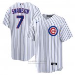 Camiseta Beisbol Hombre Chicago Cubs Dansby Swanson Primera Replica Blanco