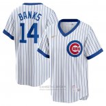 Camiseta Beisbol Hombre Chicago Cubs Ernie Banks Blanco Primera Cooperstown Collection Blanco