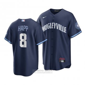 Camiseta Beisbol Hombre Chicago Cubs Ian Happ 2021 City Connect Replica Azul