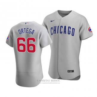 Camiseta Beisbol Hombre Chicago Cubs Rafael Ortega Autentico Road Gris