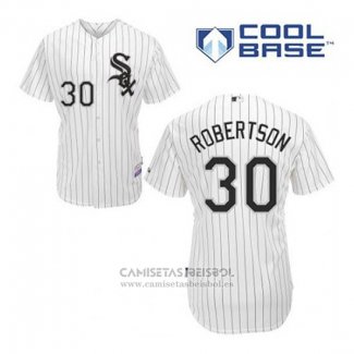 Camiseta Beisbol Hombre Chicago White Sox 30 David Robertson Blanco Primera Cool Base