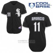 Camiseta Beisbol Hombre Chicago White Sox Luis Aparicio 11 Negro Alterno Cool Base