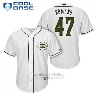 Camiseta Beisbol Hombre Cincinnati Reds 47 Sal Romano Blanco 2018 Alterno Cool Base