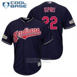 Camiseta Beisbol Hombre Cleveland Indians 2017 Postemporada 22 Jason Kipnis Azul Cool Base