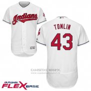 Camiseta Beisbol Hombre Cleveland Indians Josh Tomlin Blanco Primera Flex Base