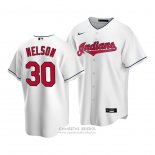 Camiseta Beisbol Hombre Cleveland Indians Kyle Nelson Replica Blanco