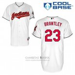 Camiseta Beisbol Hombre Cleveland Indians Michael Brantley 23 Blanco Primera Cool Base
