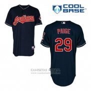 Camiseta Beisbol Hombre Cleveland Indians Satchel Paige 29 Azul Alterno Cool Base