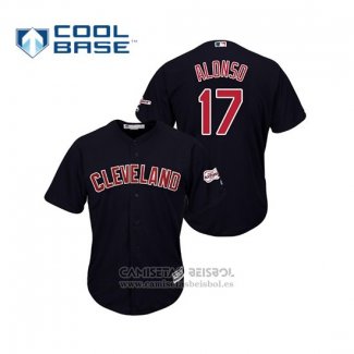 Camiseta Beisbol Hombre Cleveland Indians Yonder Alonso 2019 All Star Patch Cool Base Azul