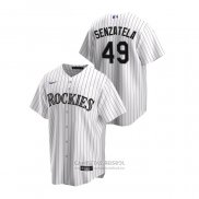 Camiseta Beisbol Hombre Colorado Rockies Antonio Senzatela Replica Primera Blanco