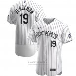 Camiseta Beisbol Hombre Colorado Rockies Charlie Blackmon Primera Autentico Blanco