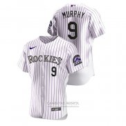 Camiseta Beisbol Hombre Colorado Rockies Daniel Murphy Authentic Blanco