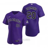 Camiseta Beisbol Hombre Colorado Rockies Ian Desmond Autentico 2020 Alterno Violeta