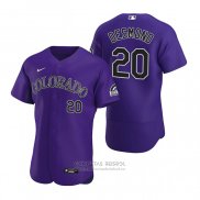 Camiseta Beisbol Hombre Colorado Rockies Ian Desmond Autentico 2020 Alterno Violeta