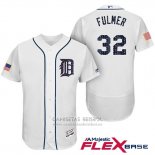 Camiseta Beisbol Hombre Detroit Tigers 2017 Estrellas y Rayas Michael Fulmer Blanco Flex Base