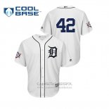 Camiseta Beisbol Hombre Detroit Tigers 2019 Jackie Robinson Day Cool Base Blanco