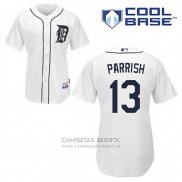 Camiseta Beisbol Hombre Detroit Tigers Lance Parrish 13 Blanco Primera Cool Base