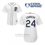 Camiseta Beisbol Hombre Detroit Tigers Miguel Cabrera 24 Blanco Primera Cool Base