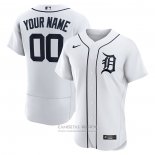 Camiseta Beisbol Hombre Detroit Tigers Personalizada Autentico Blanco