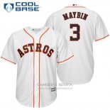 Camiseta Beisbol Hombre Houston Astros 3 Cameron Maybin Blanco Primera Jugador Cool Base