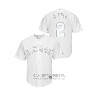 Camiseta Beisbol Hombre Houston Astros Alex Bregman 2019 Players Weekend A Breg Replica Blanco