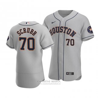 Camiseta Beisbol Hombre Houston Astros Andre Scrubb Autentico Road Gris