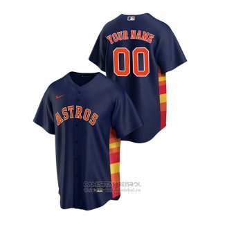 Camiseta Beisbol Hombre Houston Astros Personalizada Replica Alterno Azul