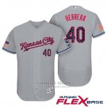 Camiseta Beisbol Hombre Kansas City Royals 2017 Estrellas y Rayas Kelvin Herrera Gris Flex Base