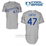Camiseta Beisbol Hombre Kansas City Royals Johnny Cueto 47 Gris Cool Base