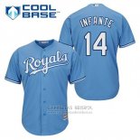 Camiseta Beisbol Hombre Kansas City Royals Omar Infante 14 Powder Azul Alterno Cool Base