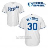 Camiseta Beisbol Hombre Kansas City Royals Yordano Ventura 30 Blanco Primera Cool Base