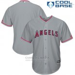 Camiseta Beisbol Hombre Los Angeles Angels 2017 Estrellas y Rayas Gris Cool Base