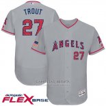 Camiseta Beisbol Hombre Los Angeles Angels 2017 Estrellas y Rayas Mike Trout Gris Flex Base