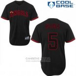 Camiseta Beisbol Hombre Los Angeles Angels Albert Pujols 5 Negro Fashion Cool Base