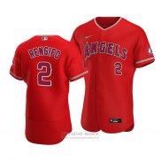 Camiseta Beisbol Hombre Los Angeles Angels Luis Rengifo Autentico Alterno Rojo