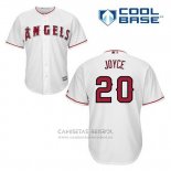 Camiseta Beisbol Hombre Los Angeles Angels Matt Joyce 20 Blanco Primera Cool Base