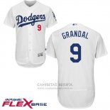 Camiseta Beisbol Hombre Los Angeles Dodgers 9 Yasmani Grandal Blanco Flex Base
