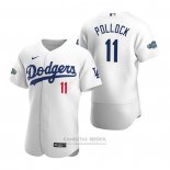 Camiseta Beisbol Hombre Los Angeles Dodgers A.j. Pollock Autentico 2020 Primera Blanco