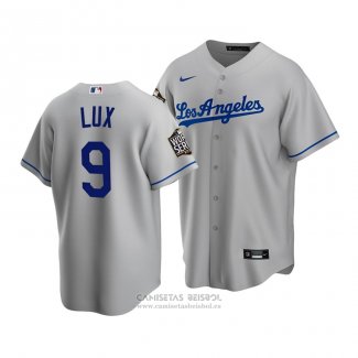 Camiseta Beisbol Hombre Los Angeles Dodgers Gavin Lux 2020 Replica Road Gris