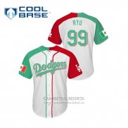 Camiseta Beisbol Hombre Los Angeles Dodgers Hyun Jin Ryu Mexican Heritage Night Cool Base Blanco