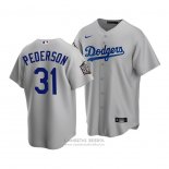 Camiseta Beisbol Hombre Los Angeles Dodgers Joc Pederson 2020 Replica Alterno Gris