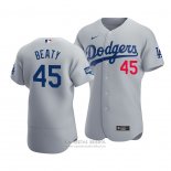 Camiseta Beisbol Hombre Los Angeles Dodgers Matt Beaty 2020 Autentico Alterno Gris