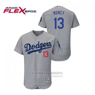 Camiseta Beisbol Hombre Los Angeles Dodgers Max Muncy Flex Base Gris