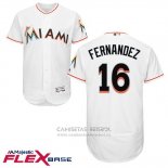 Camiseta Beisbol Hombre Miami Marlins 16 Jose Fernandez Blanco Flex Base
