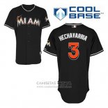 Camiseta Beisbol Hombre Miami Marlins Adeiny Hechavarria 3 Negro Alterno Cool Base
