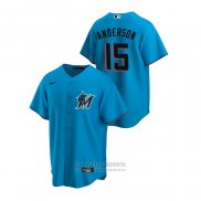 Camiseta Beisbol Hombre Miami Marlins Brian Anderson Replica Alterno Azul